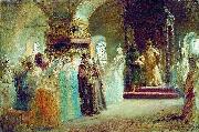 Konstantin Makovsky The Bride-show of tsar Alexey Michailovich oil painting on canvas